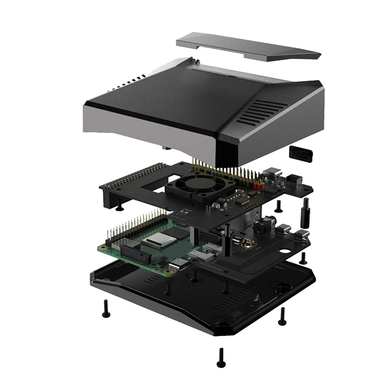 A48R-For Raspberry Pi 4 Argon M.2 Aluminum Case SATA SSD To USB 3.0 Adapter Built-In Cooling Fan SSD Card