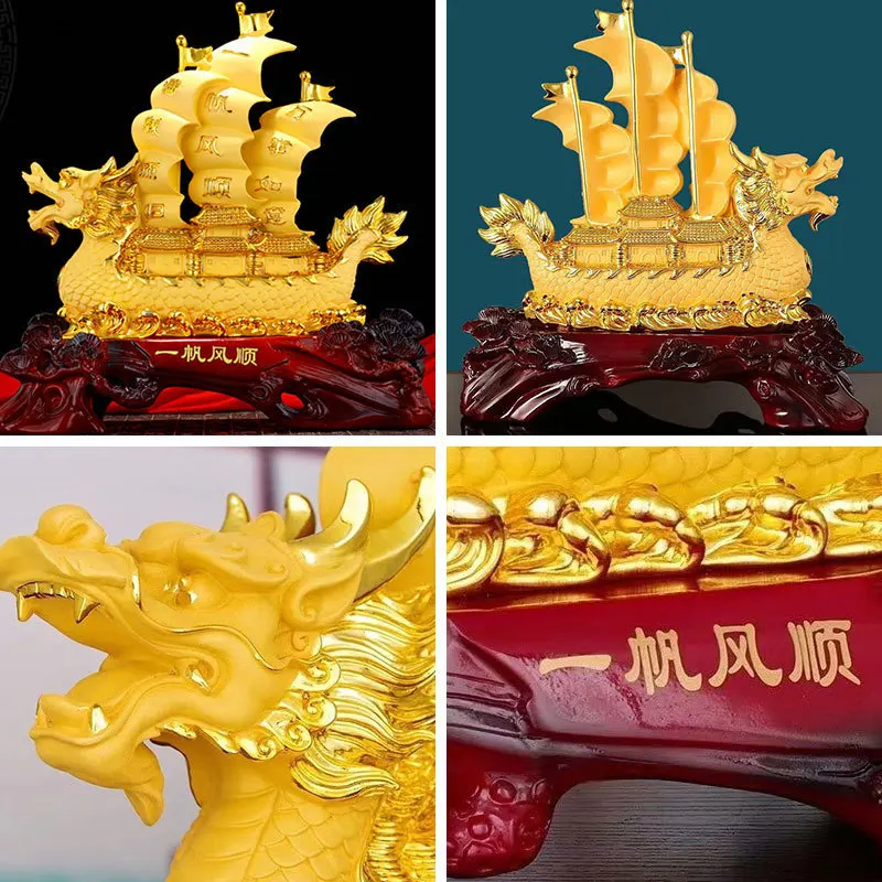 YFY  Smooth Sailing Wealth-Attracting Prosperous Opening Craft Dragon Boat Office Wealth Entrance Hall Housewarming