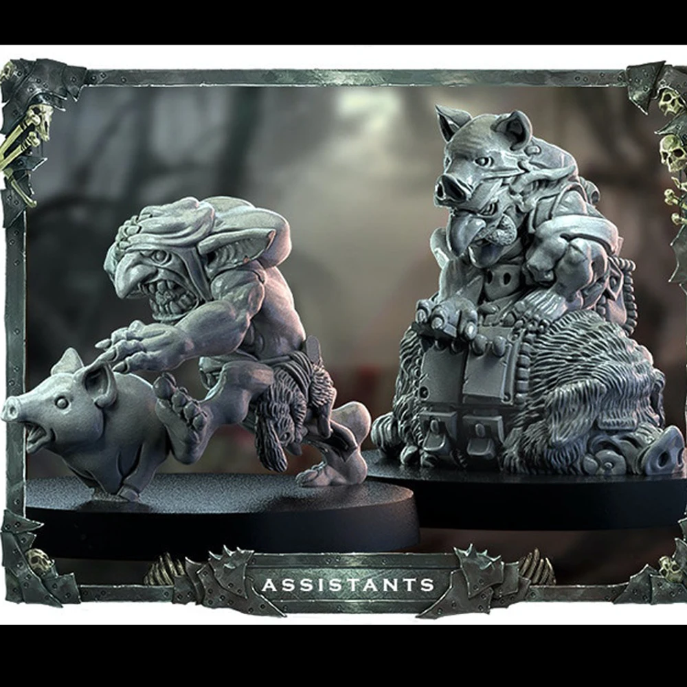 Figura modelo de resina, GK, Vicious Wildfire 9, Orc, 32 mm, tema fantasia, kit desmontado e sem pintura