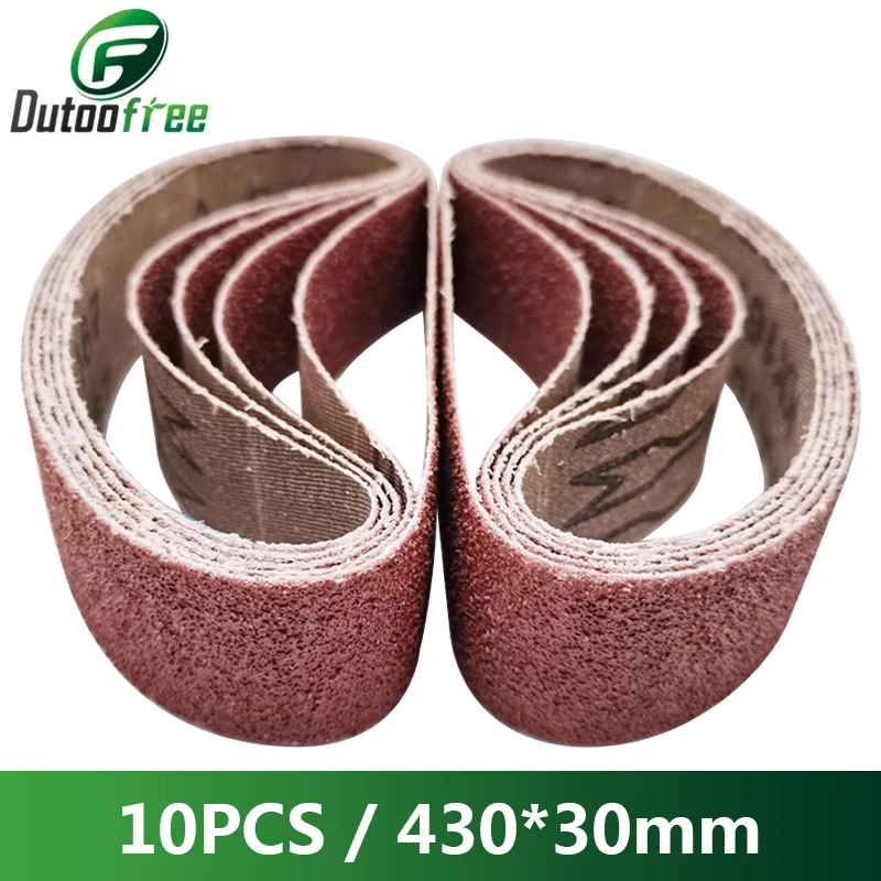 

10PCS/Set Sanding Belts 60/120/240/400/600 Grit Wood Metal Polishing Sandpaper For Belt Sander Abrasive Tool 430*30mm