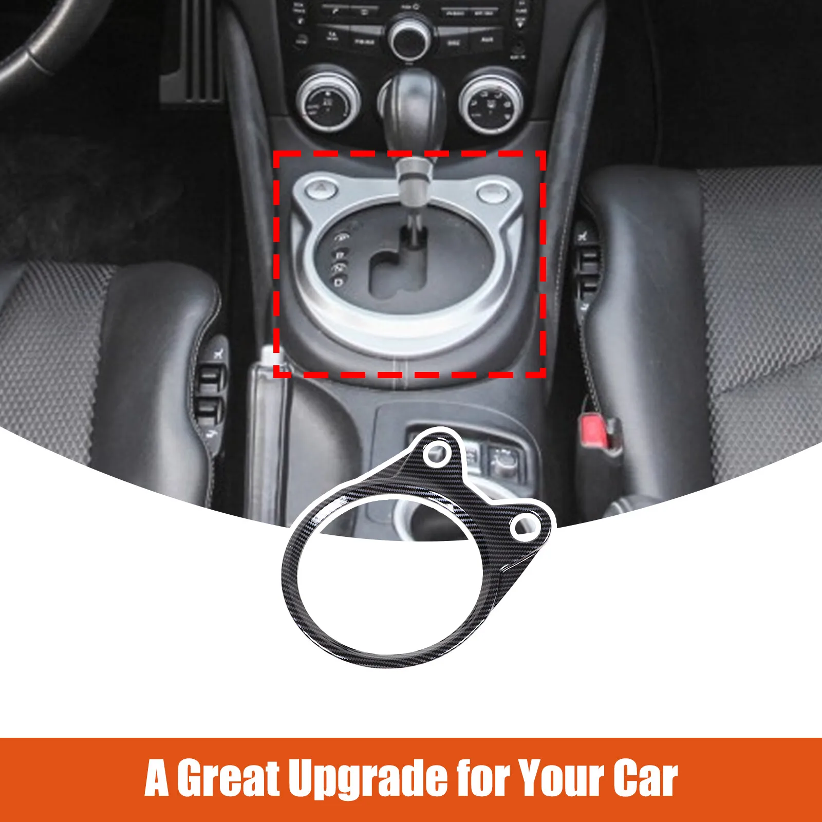 

1PCS Carbon Fiber Car Gear Shift Panel Cover For Nissan 370Z Z34 2009-2020 Trim Interior Decoration Modification Accessories