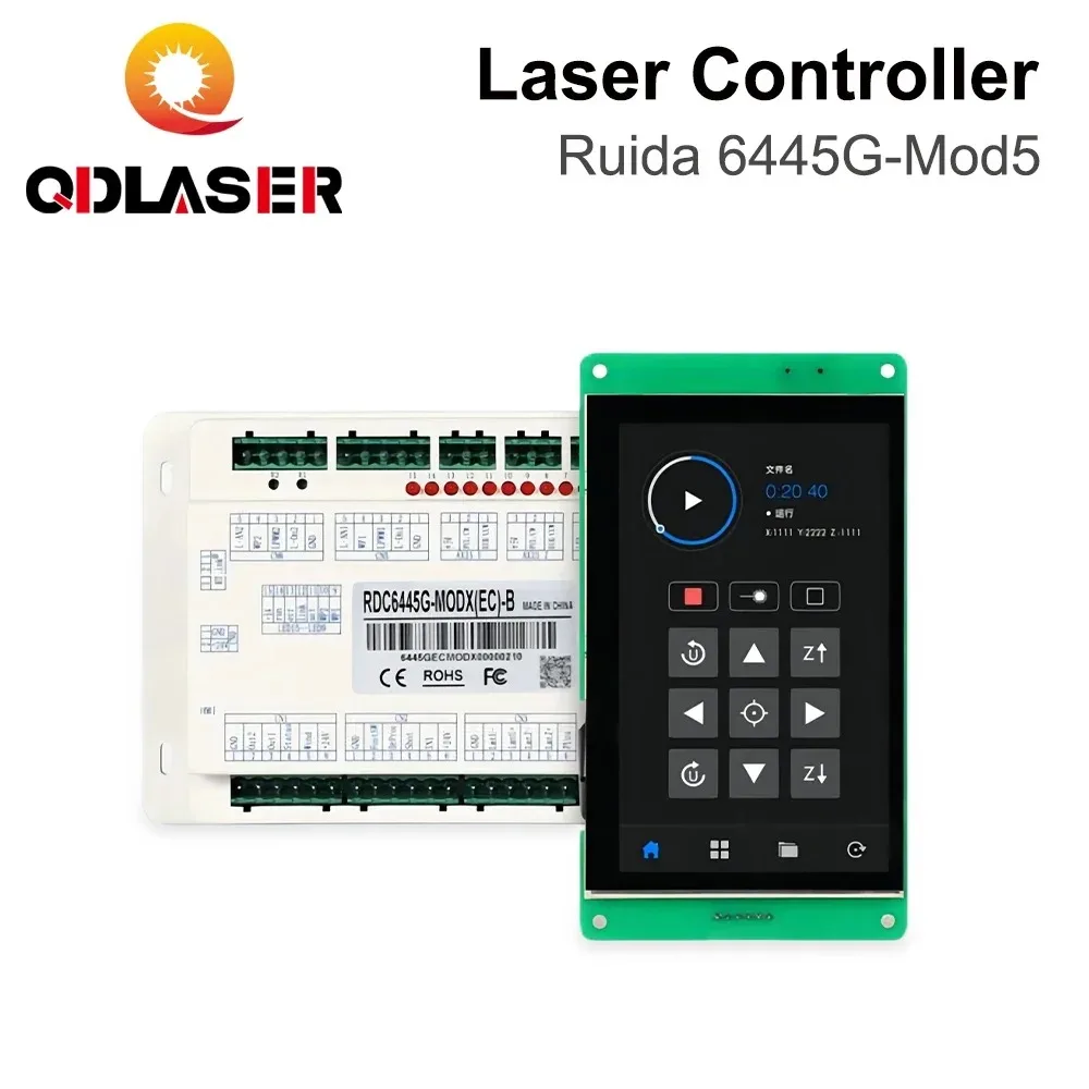 

QDLASER Ruida 6445G-Mod5 сенсорный экран CO2 лазерный контроллер DIY панель кнопка RDWorks V8 программное обеспечение для станка для лазерной резки CO2
