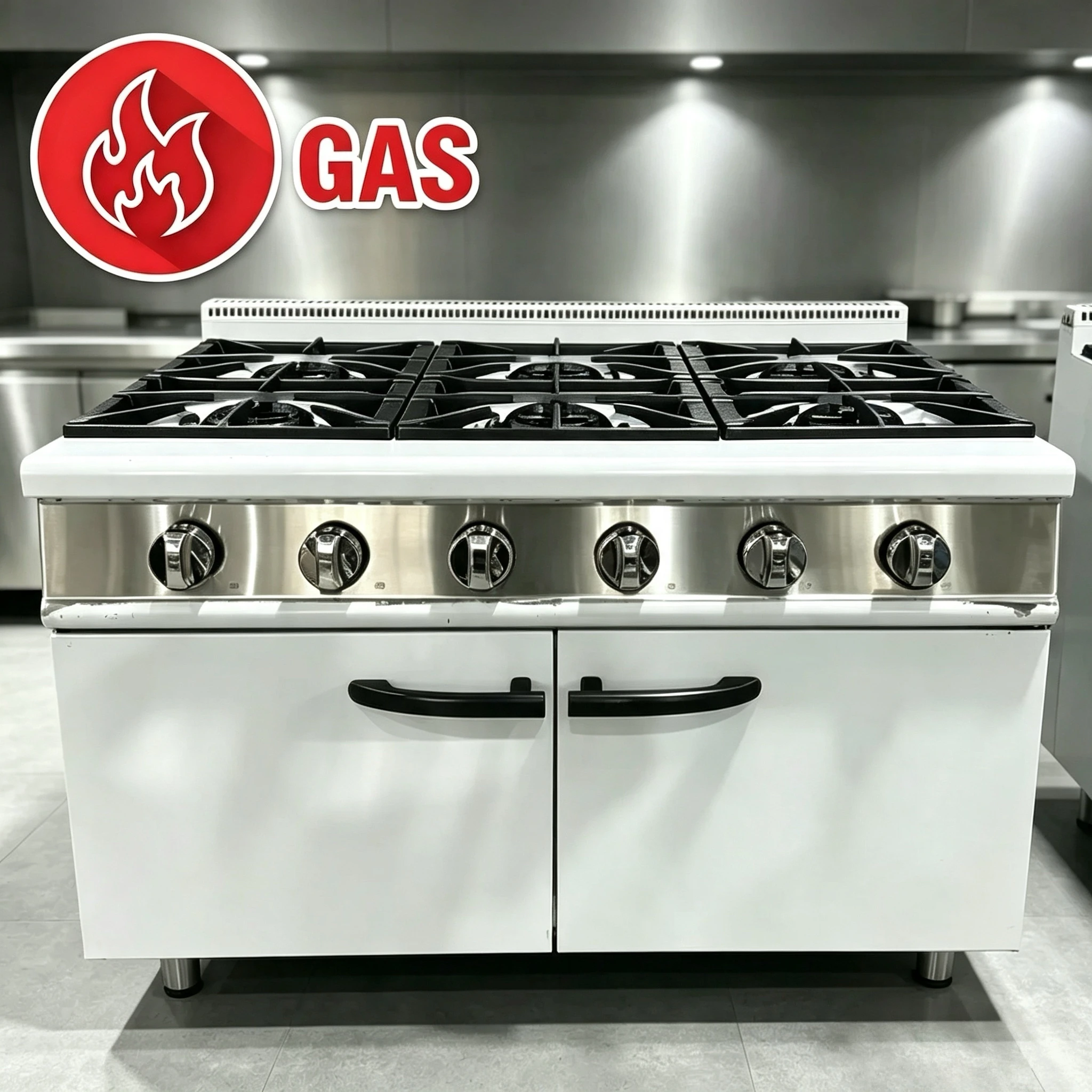 Customizable 6 Burner Commercial Gas Range With Oven, Heavy Duty Stainless Steel Gas Cooking Stove For Restaurant Hotel