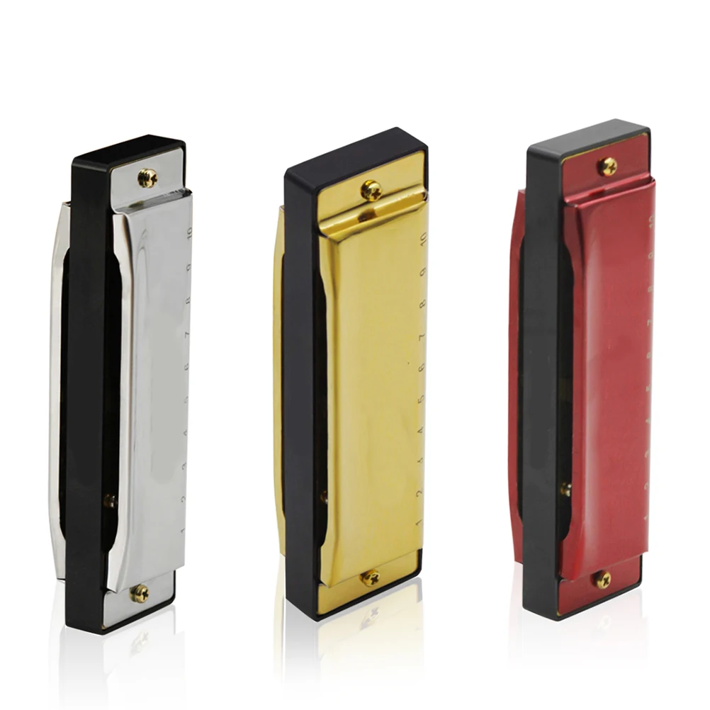 

1Pcs Harmonica 10 Holes 20 Tones Blues Harmonica Metal Cover Waterproof Durable Compact Portable Musical Instrument