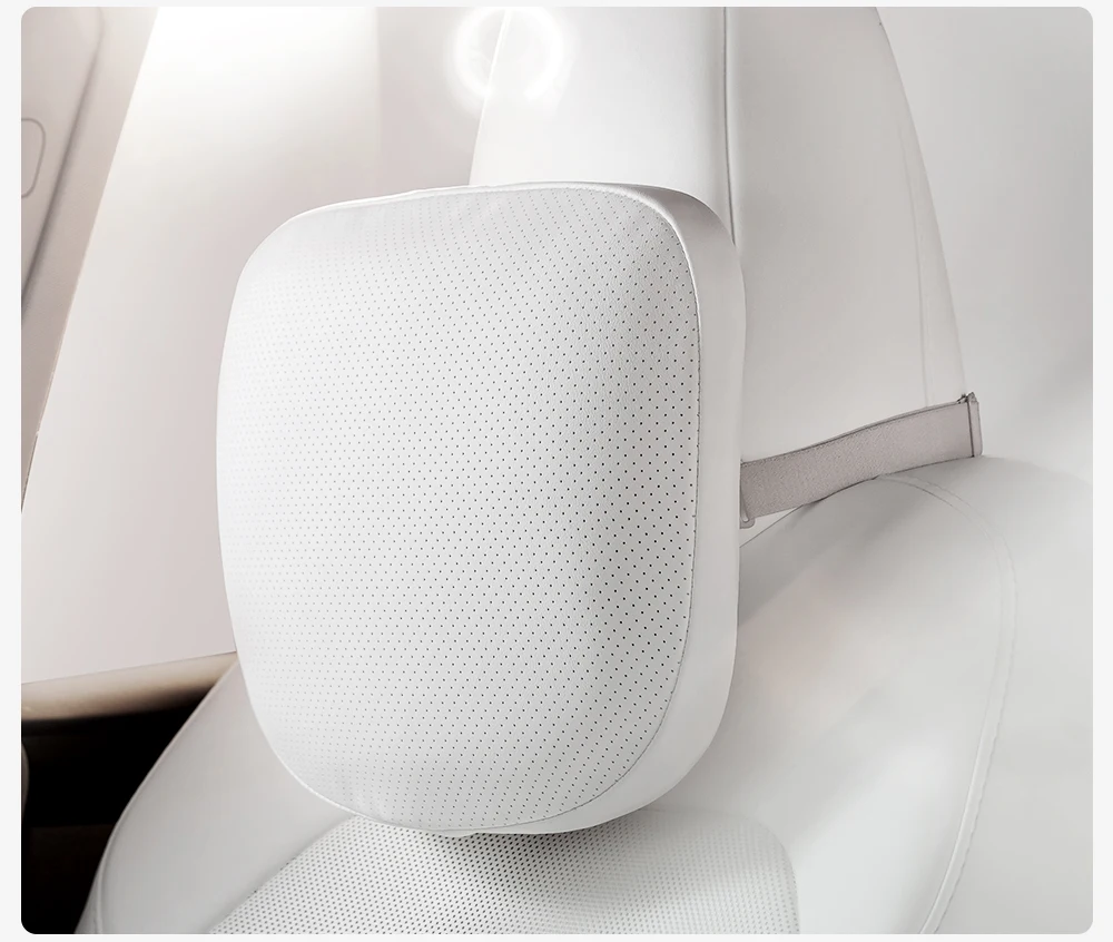 YZ Für Tesla Kissen Modell Y YL 3 Atmungsaktives Weiches Leder Kopfstütze Lendenwirbelstütze Sitzkissen Ergonomisches Memory-Schaum Nacken- und Taillenkissen – Detail 17
