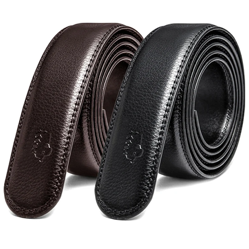 Genuine Leather High-quality Cowhide Belt Without Buckle DIY Men's Belt Fashionable Men's No Buckle Belts Suitable Daile Wear