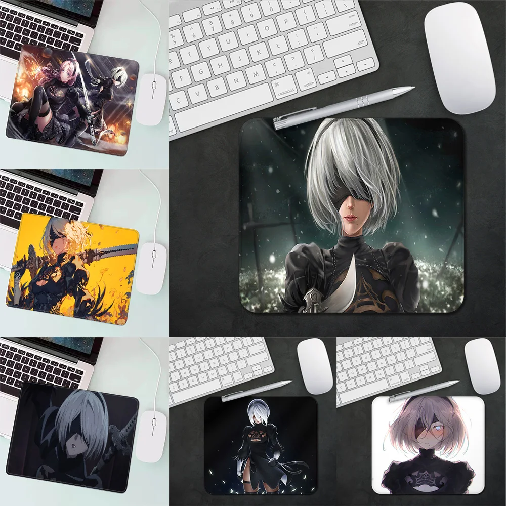 

2B Nier Automata Anime Girl Gaming Mouse Pad XS Small Mousepad For PC Gamer Desktop Decoration Office Mouse Mat Deskmat Rug