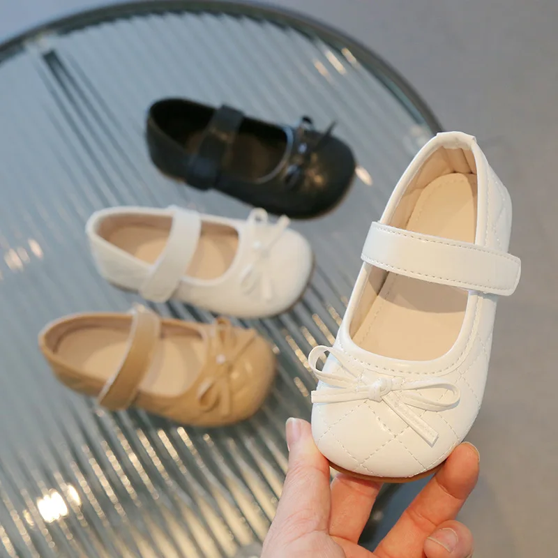 2026 Autumn Fashion Mary Janes Shoes For Baby Butterfly Girls Flats Soft Singe Shoes For Kids Girls PU Leather Shoes
