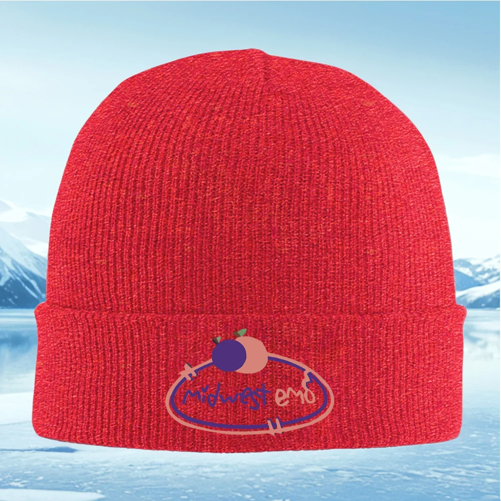 Gorro de punto Unisex con diseño emo de fruta ovalada para hombre y mujer, gorro, Jersey, gorro térmico cálido para invierno, Na
