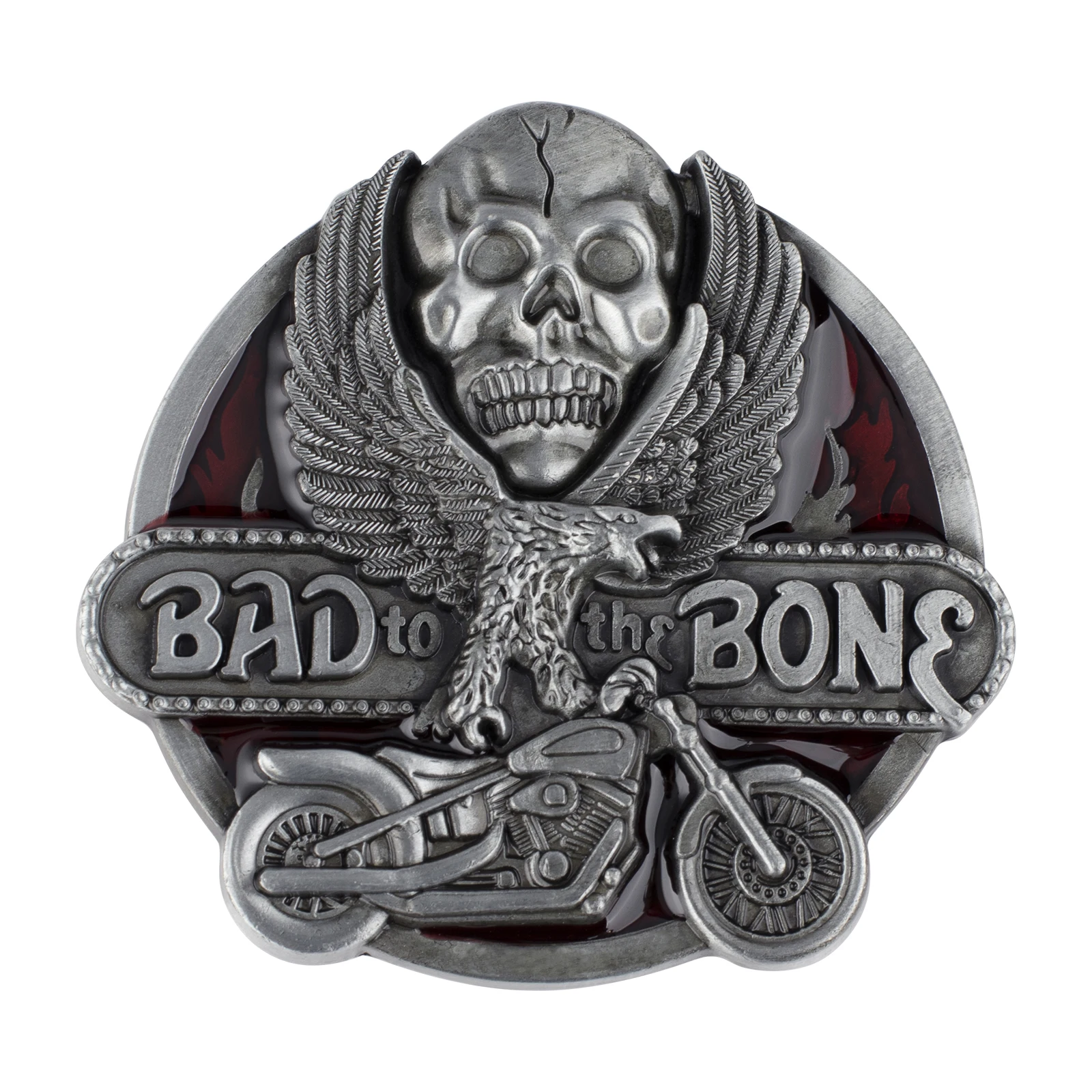 Bad Bone and Eagle Skull Pattern Belt Buckle