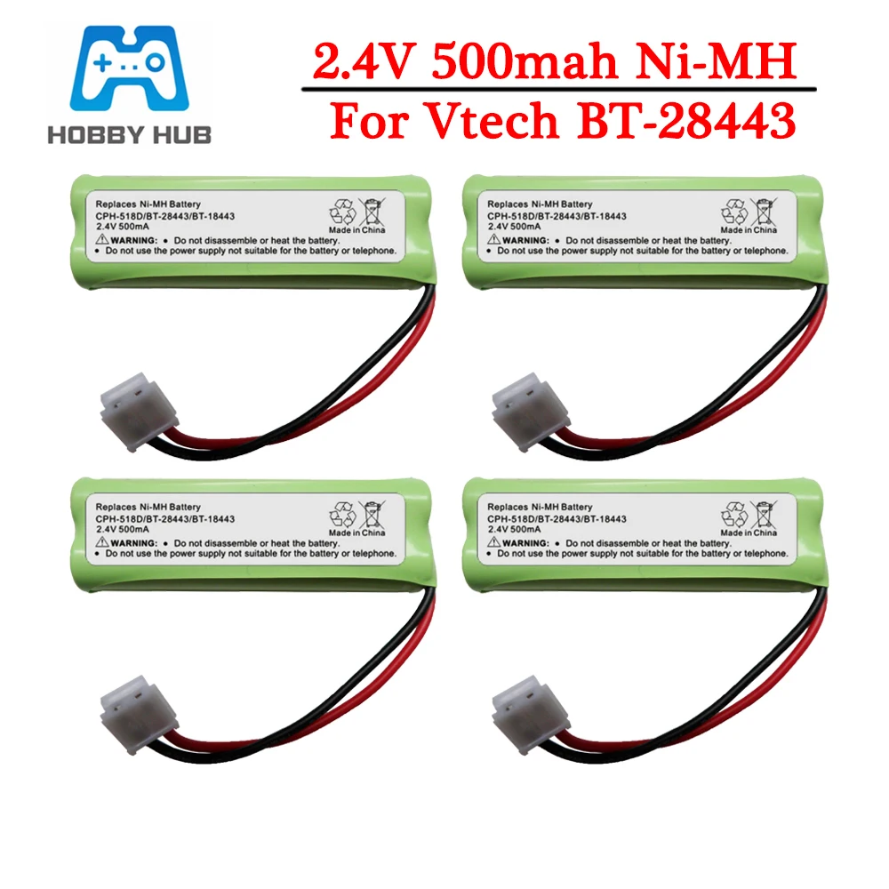 2.4V 500mAh Rechargeable battery for CPH-518D BT-28443 BT18443 89-1337-00-00 Home Cordless Phone Batteries 2.4v NIMH Battery