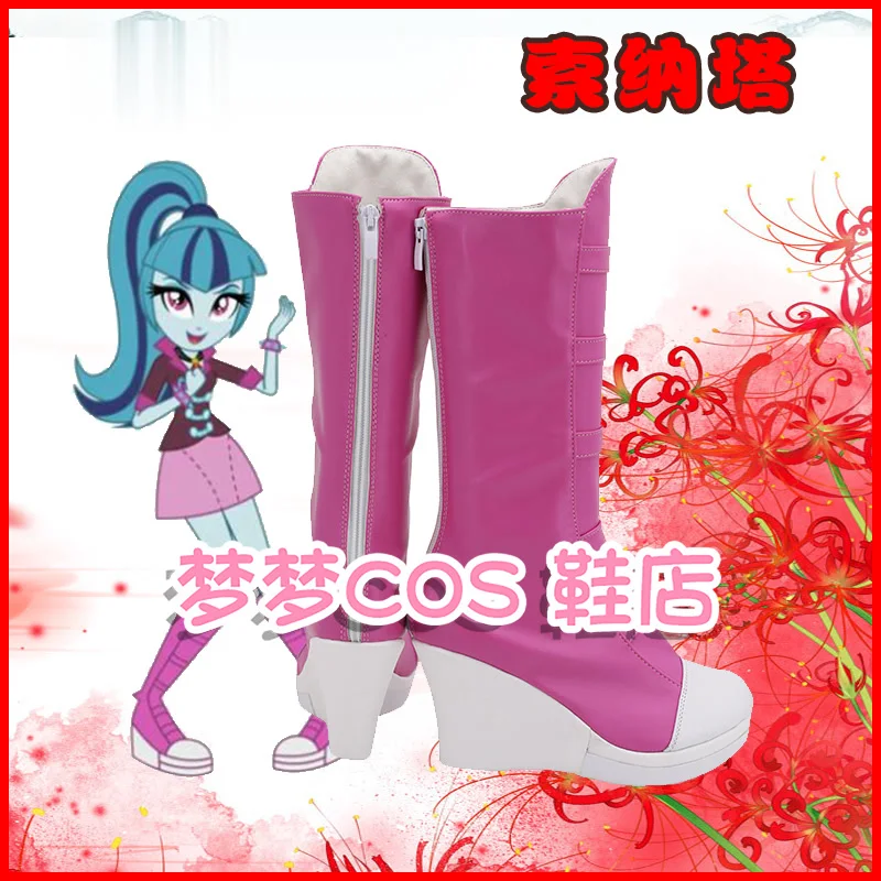 Sirene Sonata Dusk Cosplay Schoenen Laarzen Anime Littlee Ponyy Verjaardagsfeestje Menselijke Schoenen Halloween Carnaval Voor Vrouwen Meisjes