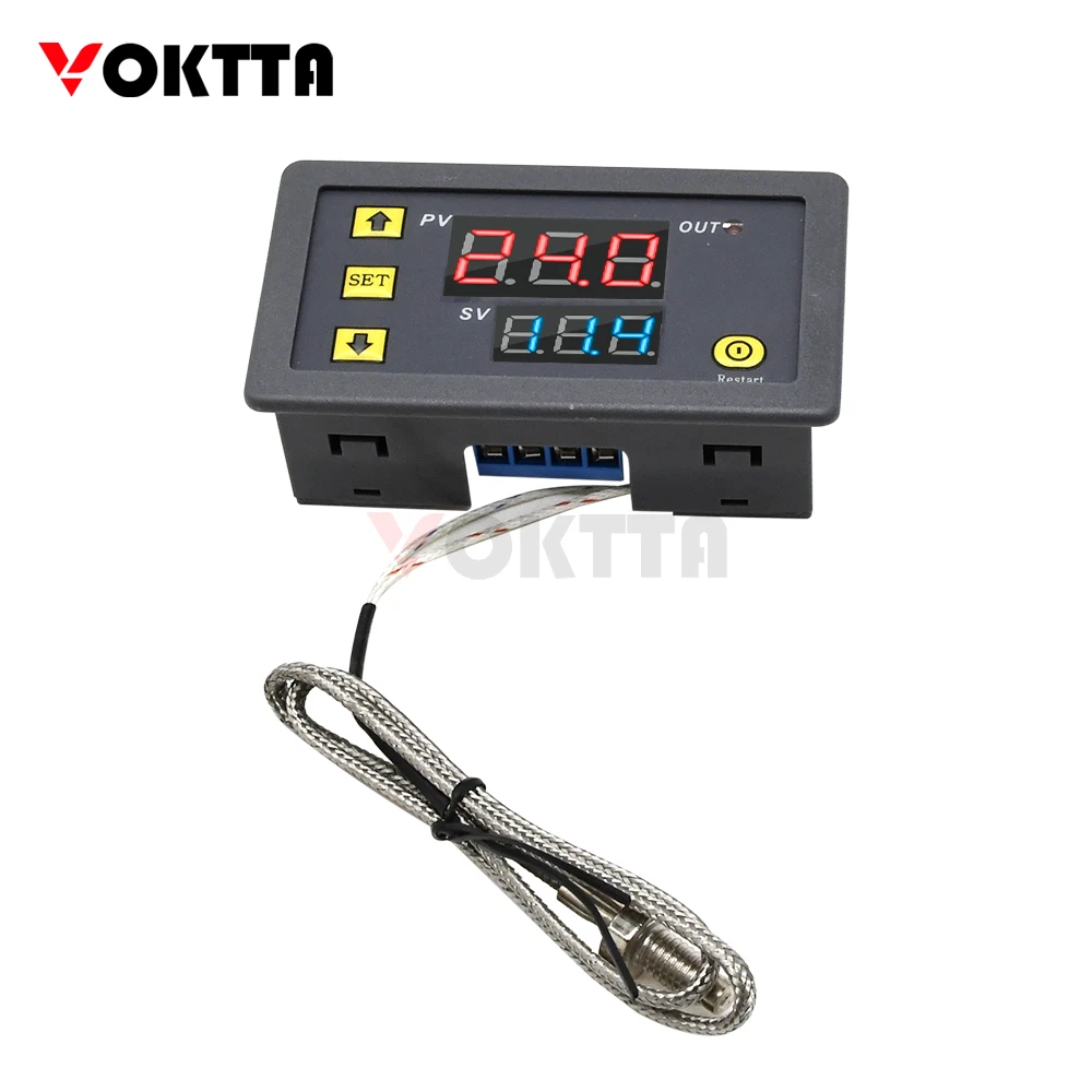 W3230 Temperature Controller AC 110-220V K-Type Thermocouple Digital Display Thermostat 10A Relay Output