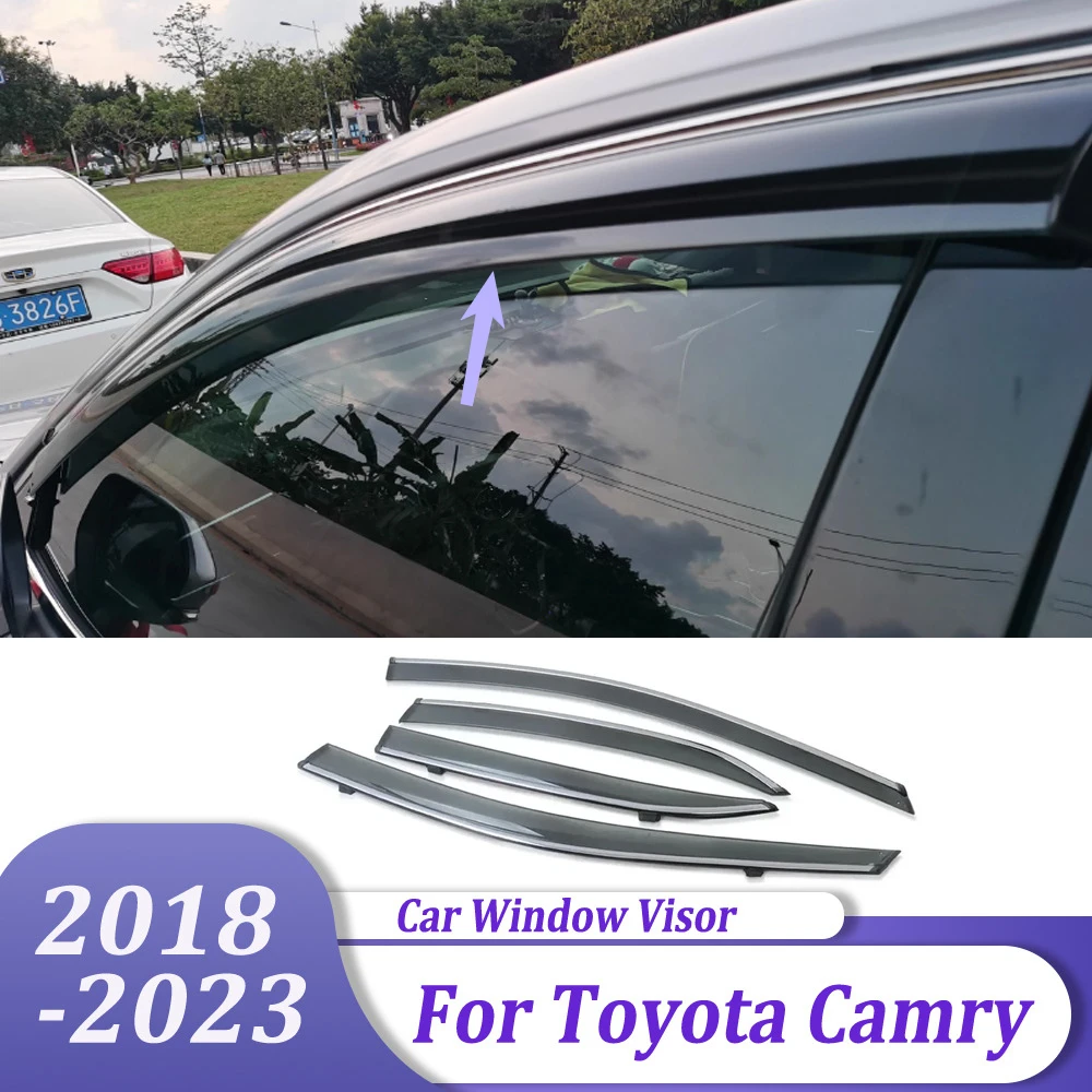 

Window Visor Sun Rain Wind Deflector Awning Shield Vent Guard Shade Cover Trim Car Accessories For Toyota Camry 2018-2023