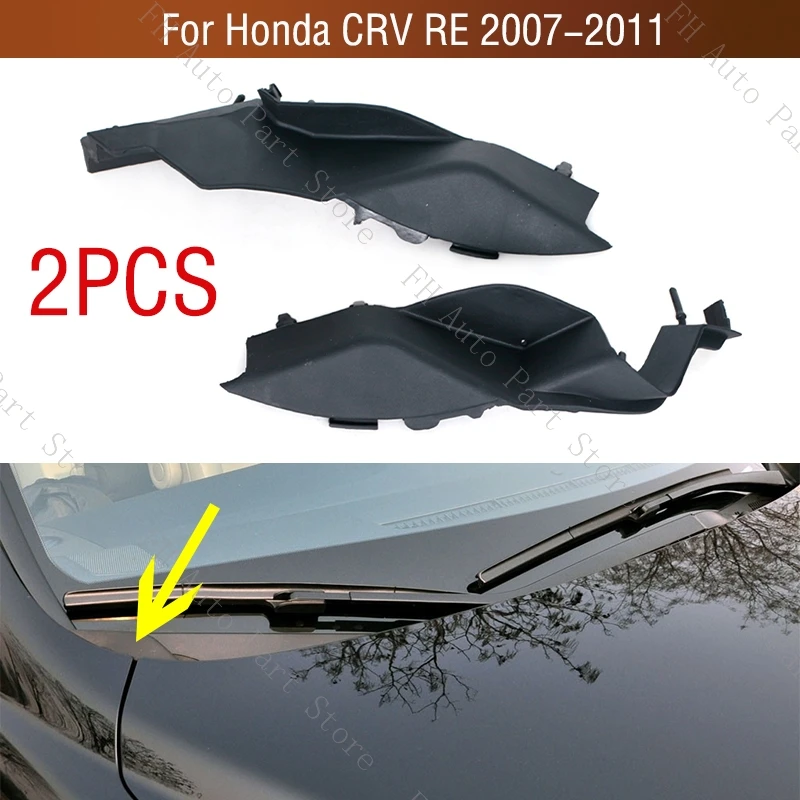 

2PCS LHD Left Hand Drive Front Windshield Corner Water Deflector Plate Wiper Side Cover Lid For Honda CRV CR-V RE 2007-2011