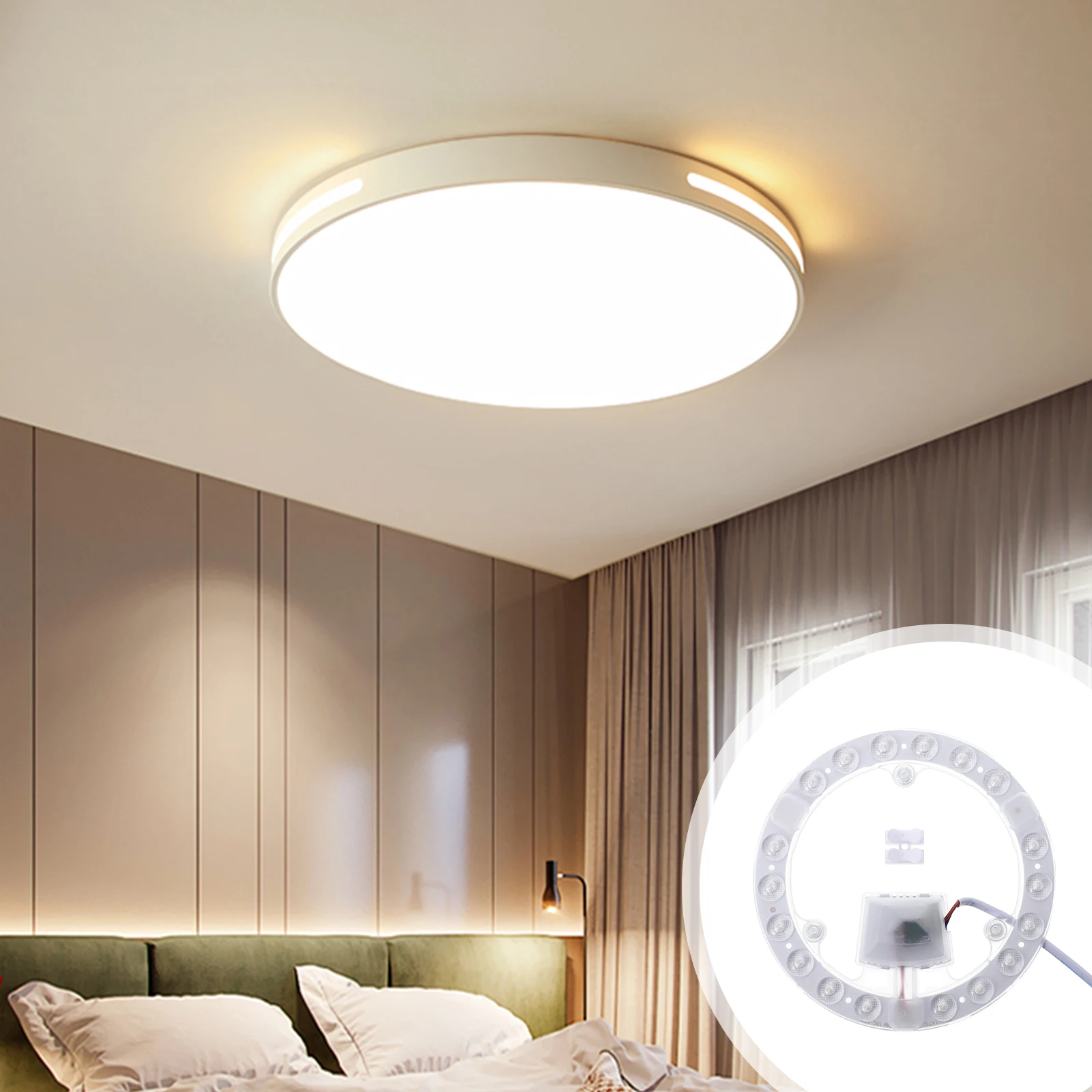 

Board Circular Plastic Aluminum Base for Bedroom Dinning Lighting Moisture Proof Anti Corrosion Ceiling Lamp