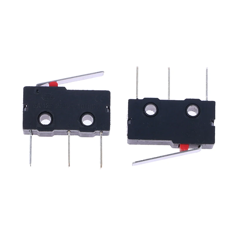 Microinterruptor de pie largo, 5 piezas, 3 pines, NO/NC, Mini interruptor de límite, 5A, 250VAC, KW12
