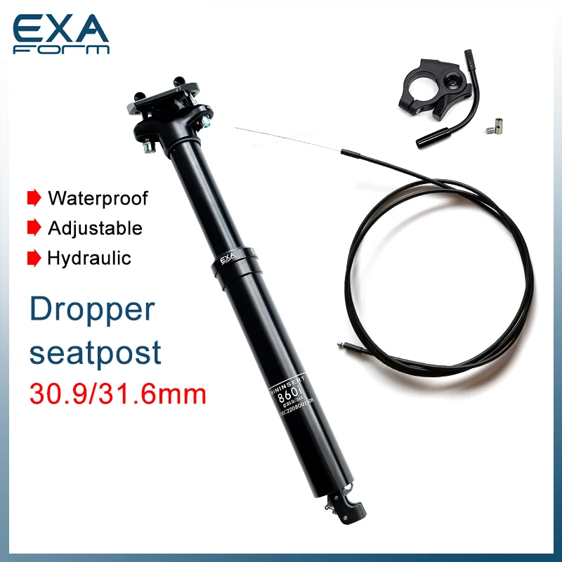 Suspension Function EXA FORM 860i Adjustable Seatpost Dropper Bike MTB Internal Cable Routing Remote Seat Post 30.9 / 31.6