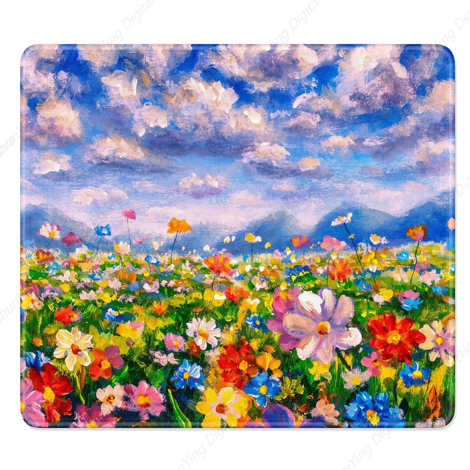 

Oil Painting Flower Computer Mouse Pad Anti Slip Rubber Mouse Pad With Lock Edge Suitable For Games Offices Laptops 25*30cm