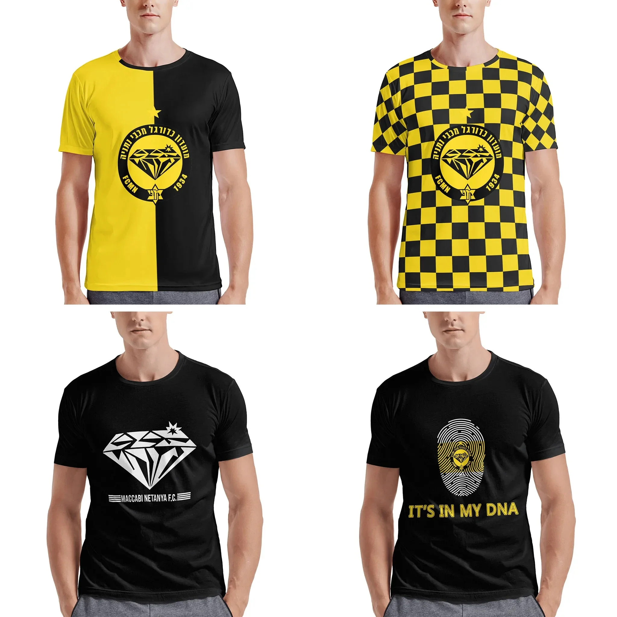 

Maccabi Netanya Men's Athletic Cotton Classic Short Sleeve Crewneck T-Shirt Tee Shirt