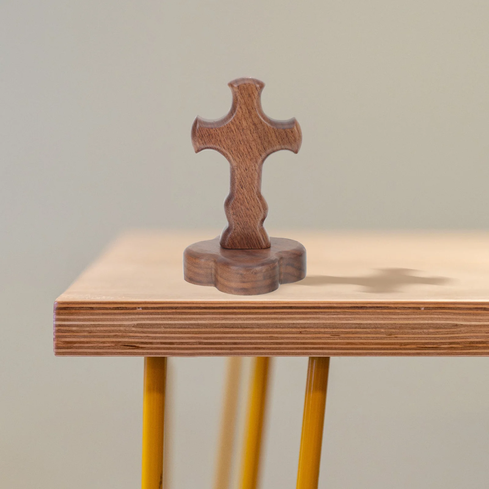 

1Set Cross Wooden Ornament Unique Desktop Adornment Exquisite Craftsmanship Religious Decor Cross Wooden Ornament