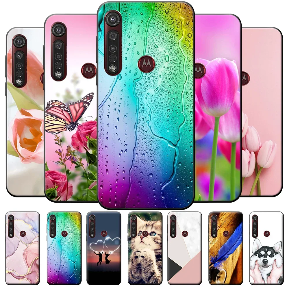 Capa de silicone fosco para motorola moto g8 plus, moto g8play g 8 potência, tampa traseira protetora tpu