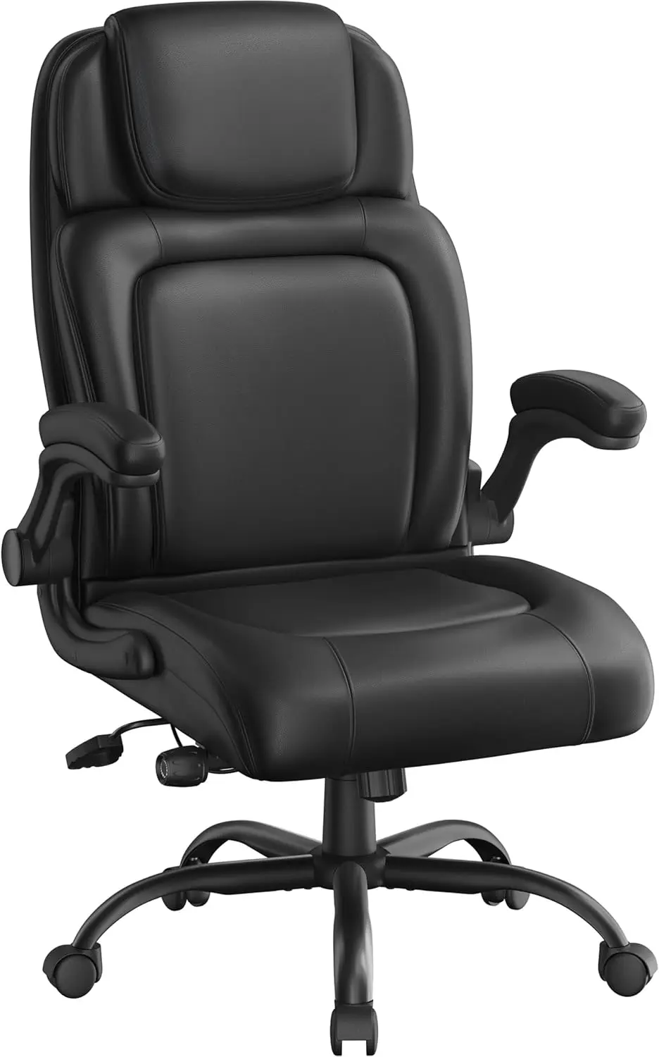 Executive Office Chair with Flip-up Armrests Adjustable Lumbar Support Desk Chair Ergonomic Big and Tall Office Chair