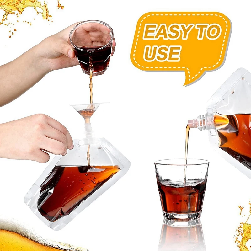 100Pcs Portable Transparent Plastic Spout Pouch Plastic Pouch For Liquid Drink Pouch Sealed Packaging Bag