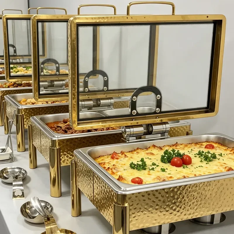 Hammered Splendid 9L Food Warmer Hotel Chafing Dish Serving for Catering Buffet Dishes Other Hotel Supplies Cheffing