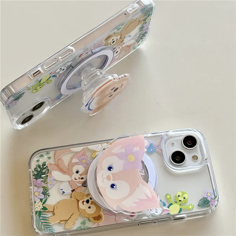 Disney Doll Bear Duffy Phone Case for iPhone 11 12 13 14 15 Pro Max 15Pro LinaBell for Magsafe Magnetic Wireless Charging Cover