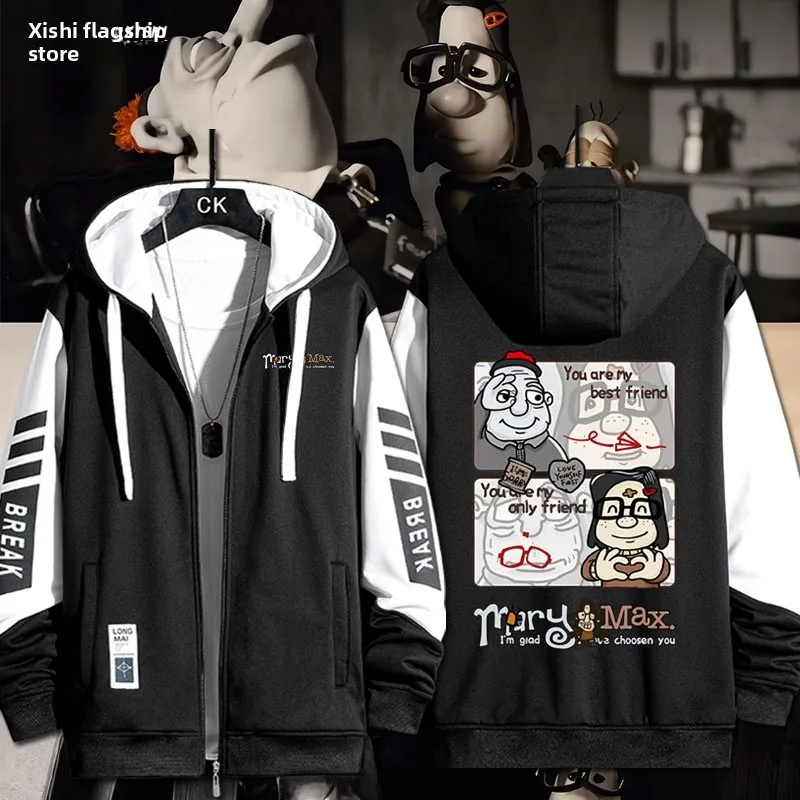 

Толстовка на молнии Marie And Max Fanfiction, осенне-зимняя повседневная одежда, полиэстер, длинный рукав, с капюшоном