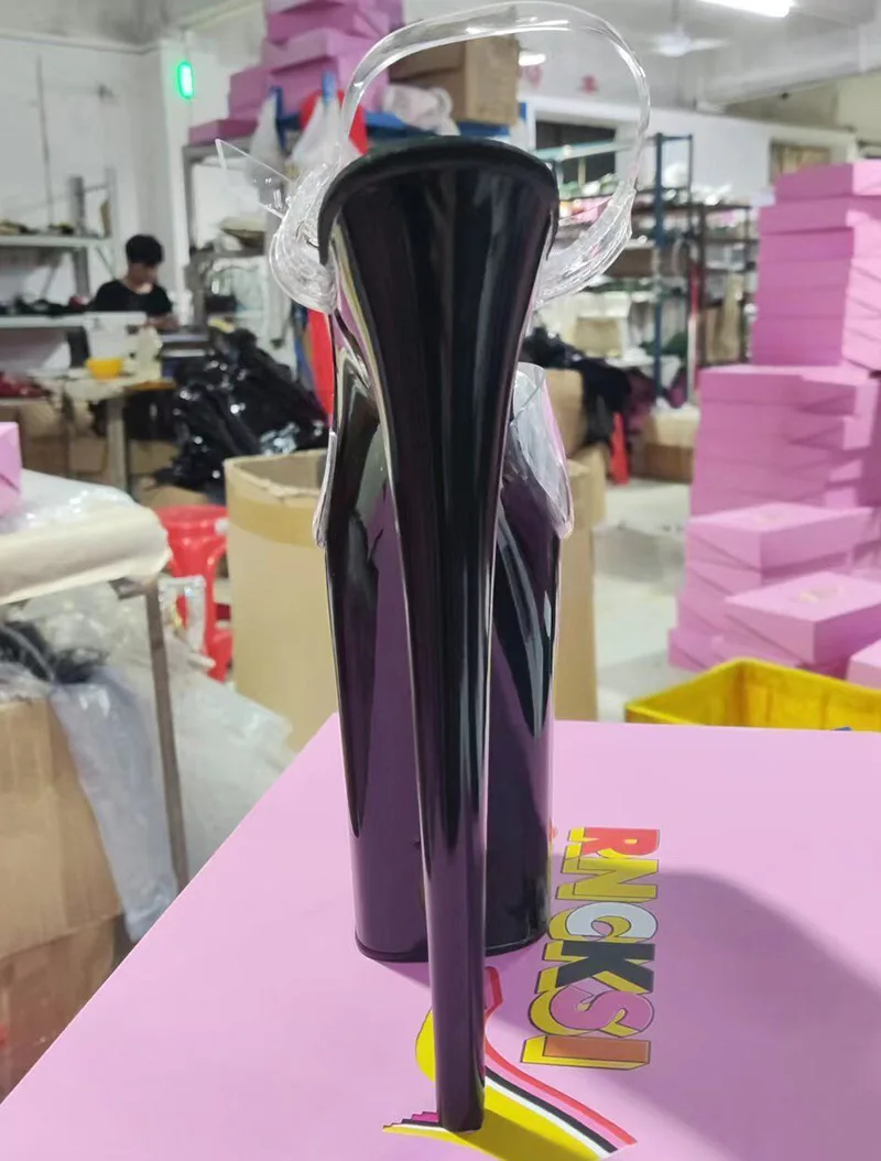 LAIJIANJINXIA New 23CM/9inches PVC Upper Sexy Exotic High Heel Platform Party Sandals Pole Dance Shoes 030