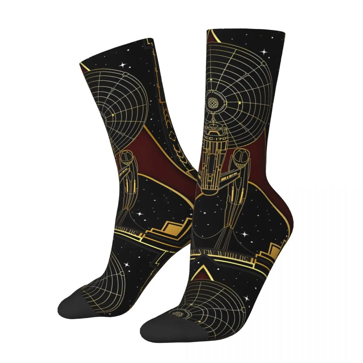 Retro Explore New Worlds Case Men's compression Socks Unisex Selling Street Style Seamless Printed Novelty Crew Sock