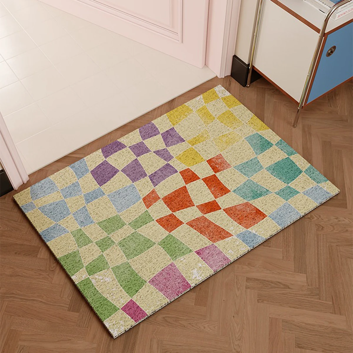 

Entryway Doormat Anti-slip Carpet Colorful Plaid Entrance Door Mat Wear-resistant Dirty Resistant Rug 카펫트 Tapete Entrada De Casa