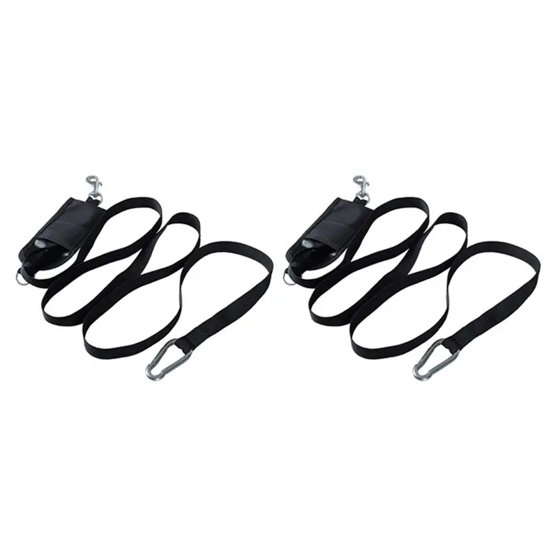 A89E-2X Diving Rope 220 CM Technical Throw Bag Safety Divers Buddy Line Backplate Hanging Strap With Stainless Steel Hook