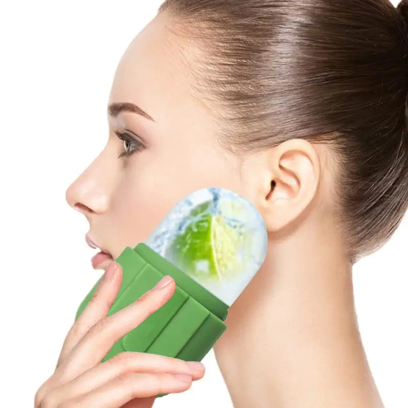 Facial Cold Compress Ice Roller For Face And Eyes Beauty Massage Silicone Ice Mold Cooling And Firming Facial Skin Care Tool
