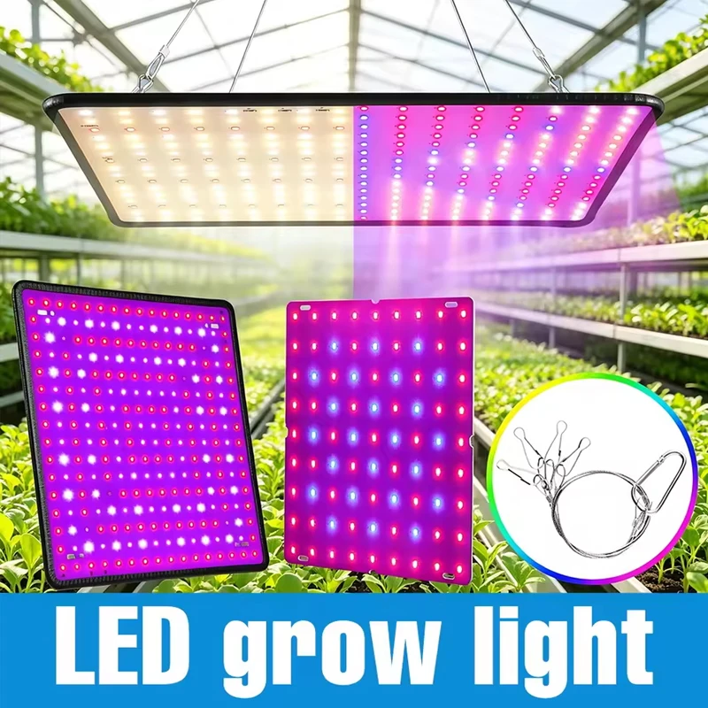 LED Indoor Plant Light EU Plug Ultrathin Plant Grow Lamp Adjustable Hanging Wire Plant Cultivation Lamp Square Grow Light