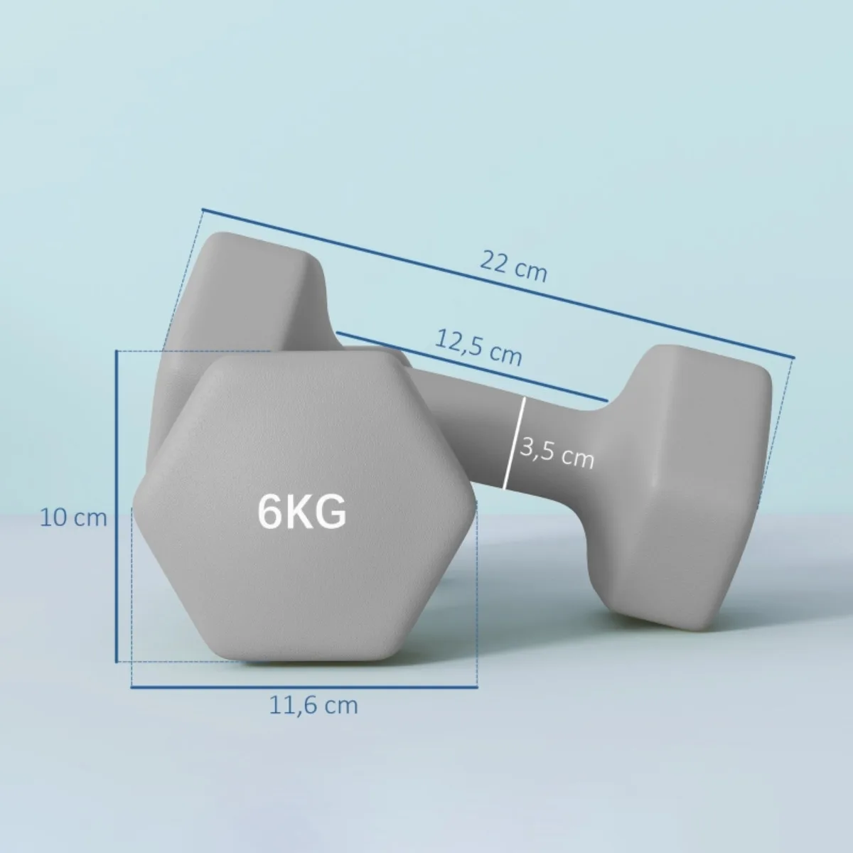 Obrázek 4: 2×6kg činka set: šestiúhelníkový design, floor-friendly, protiskluzový