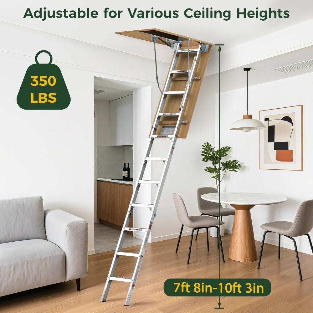 10 Fuß klappbare Dachbodenleiter für einfachen Toegang und Aufbewahrung im Loft
