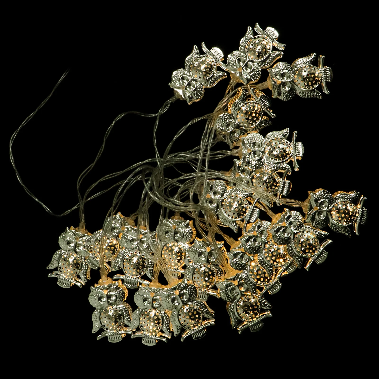 Owl Shape LED Fairy Lights Operated Energy Saving Decorative Lamp for Halloween Wedding Bedroom Party Warm White