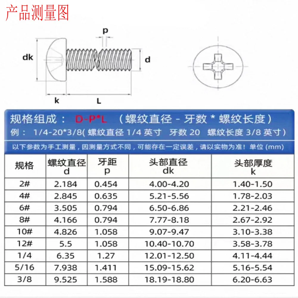 10/50pcs UNC 2#-56 4#-40 6#-32 8#-32 10#-24 12#-24 US Coarse Thread SUS304 Stainless Steel Round Phillips Pan Screw Bolt