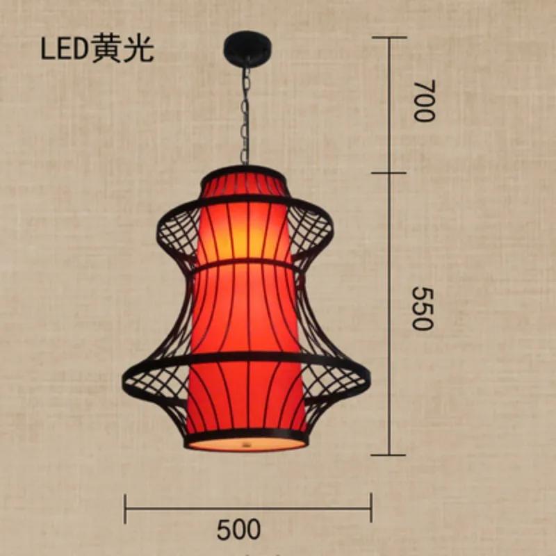 Novo lustre de gaiola de ferro forjado chinês, sala de estar, chá, restaurante, iluminação de corredor, móveis criativos, sala clássica