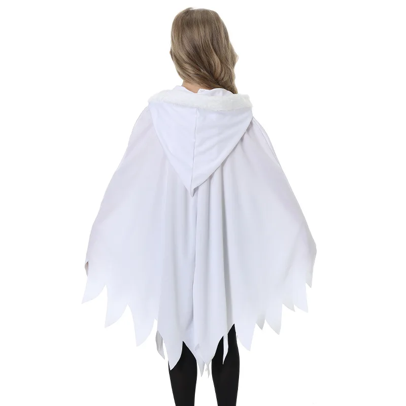 Halloween Kids Cosplay Costume White Black Luminous Ghost Luminous Face Cape Shawl Party Dress-Up Costume Boys Cape Girl Skirt