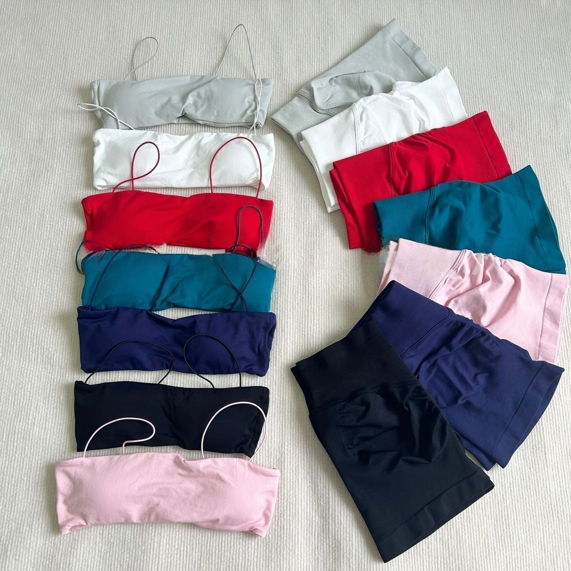yoga Womens 2 Piece Bra and Shorts Set Backless Bandeau Sports Top and Scrunch Seamless Workout Outfit for Gym Yoga Fitness