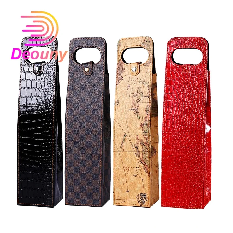 

DEOUNY Сумки для вина Коробки для бутылок вина Сумка для красных вина Кожаная коробка Упаковка для бутылок Сумка Свадебная вечеринка Декор Подарок Аксессуары для вина