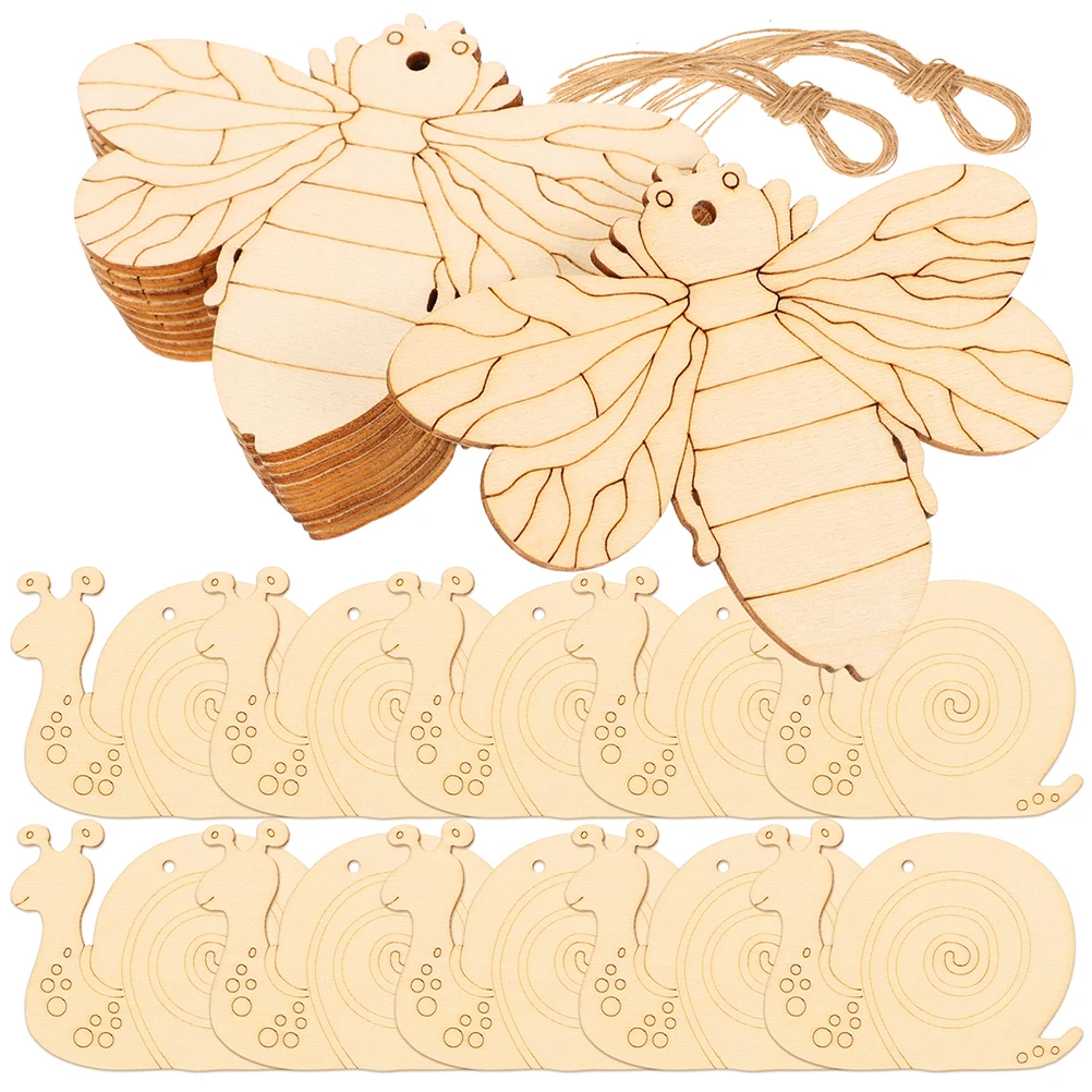 

Wooden Insects Animals Cutouts 4 Bags Hanging Log Color Slices for DIY Crafts Painting Decor Christmas Gifts Kids Art Projects