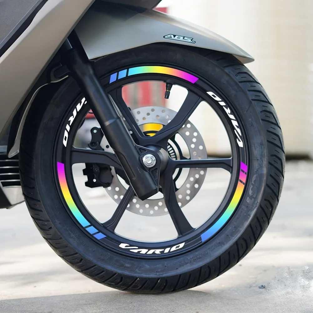 Reflective 14-Inch Motorcycle Wheel Stickers - Waterproof,  Motorcycle