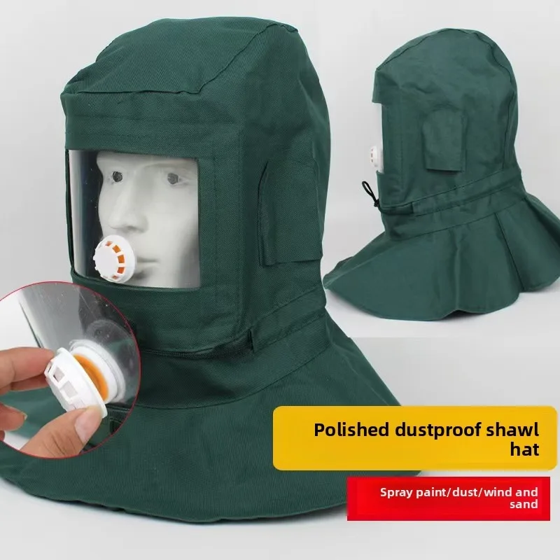 

1Pc Industrial Labor Work Protection Canvas Sand Blasting Hood Anti Wind Anti Impact Mild Blasting Polishing Mask