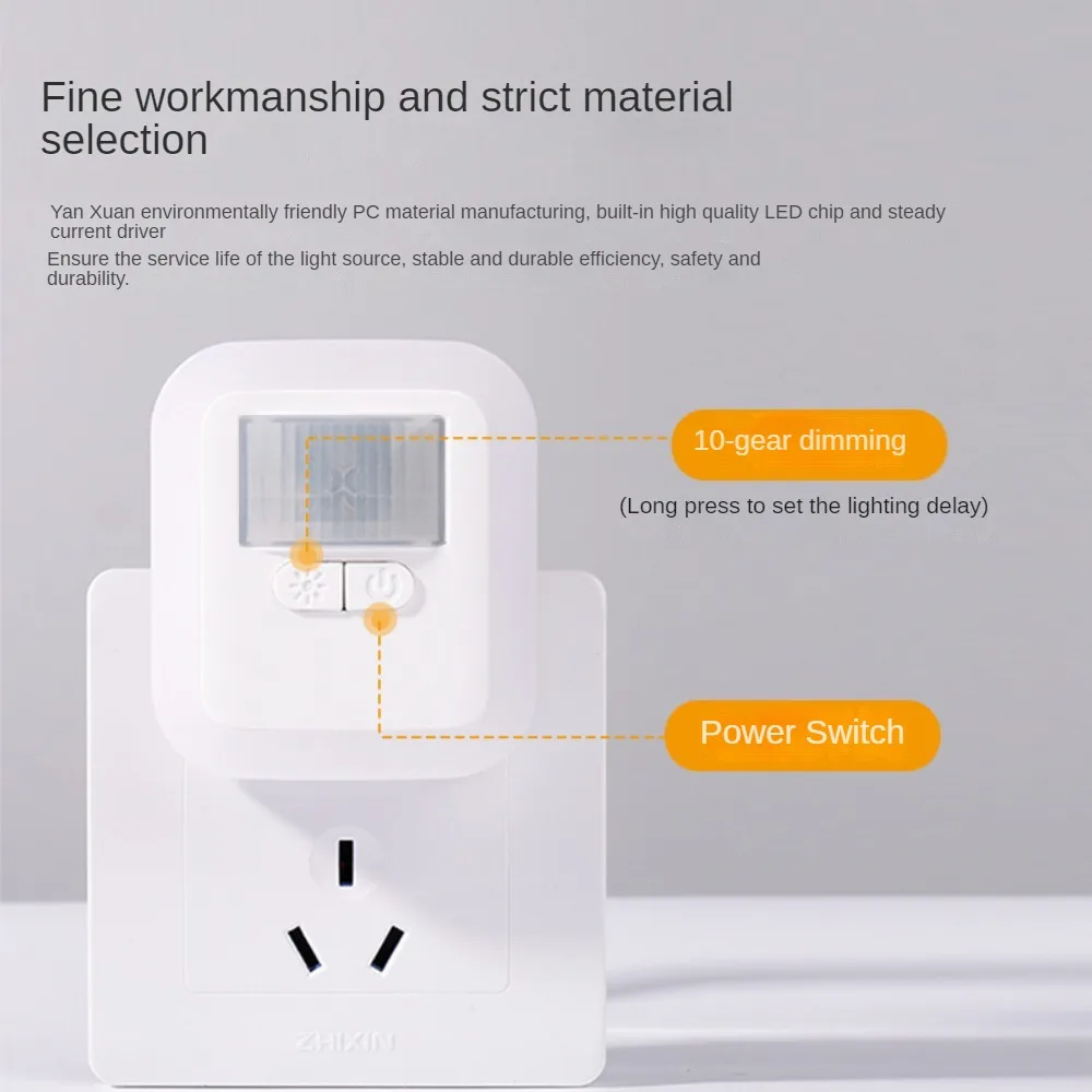 High Quality New Plug-in Human Body Induction Acousto-Optic Remote Control Dimming Brightness Up To Small Night Light