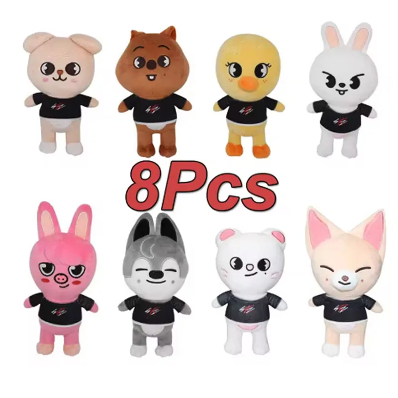 - Offre spéciale 8 pièces Skzoo 20 cm Kpop dessin animé peluche animaux peluches rester peluche poupée jouets Kawaii JYP adultes KZ Fans cadeau